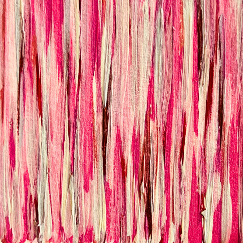imagen de pintura abstracta en tonos rosados. Rayado vertical