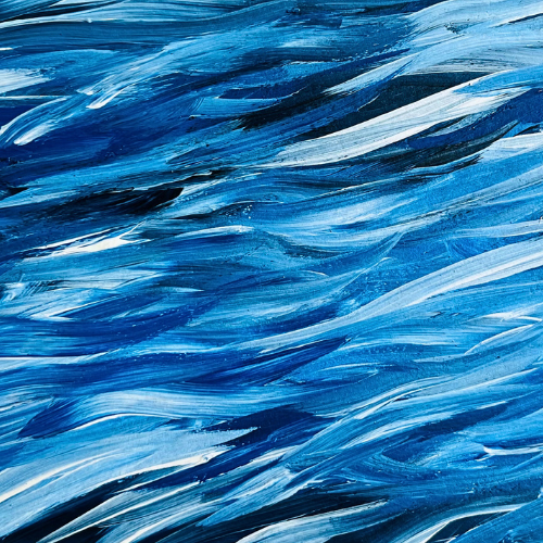 imagen de pintura abstracta azul simulando el mar