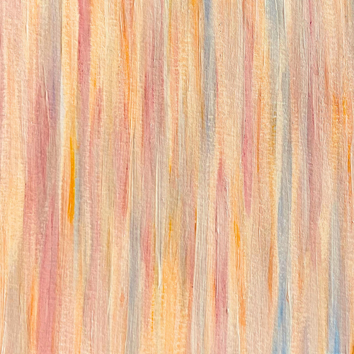 imagen de pintura abstracta en tonos rosados y naranjas. Pinceladas sencillas en tonos cálidos
